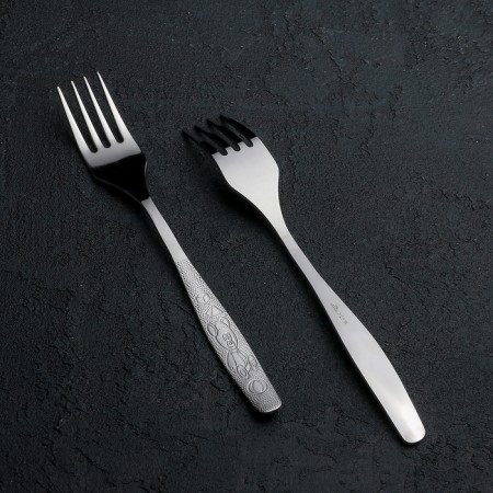 Baby dining room "Fidget", length = 18 cm, thickness 2 mm, silver color