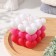 Figure candle "Babble Heart" 6 cm, white-pink