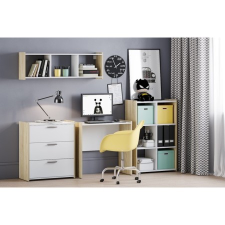 Written Simlin table, 800x400x770, White/Dub Sonoma-1