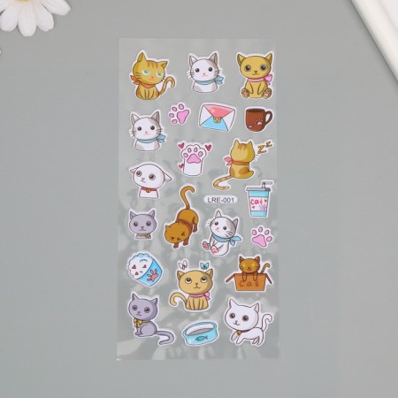 Plastic sticker soft "cat in every house" mix 22x10 cm-3
