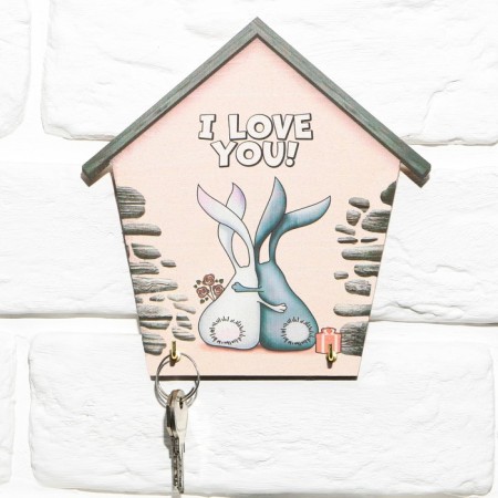 Wall keynet "I love you", 15 x 15.5 cm.-2