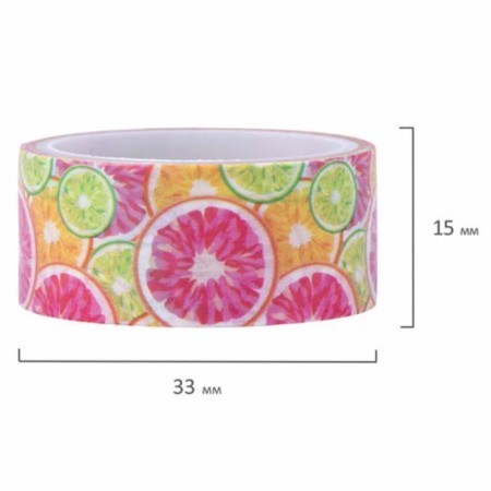 Adhesive Washi-tanks for decor "mix No. 2", 15 mm x 3 m (set 7 pcs) rice paper-4