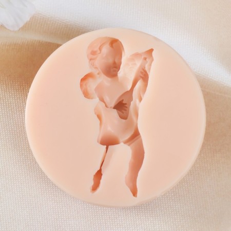 Mold Silicon "Angel with a lute" 7.3x4.3x1.7 cm-1
