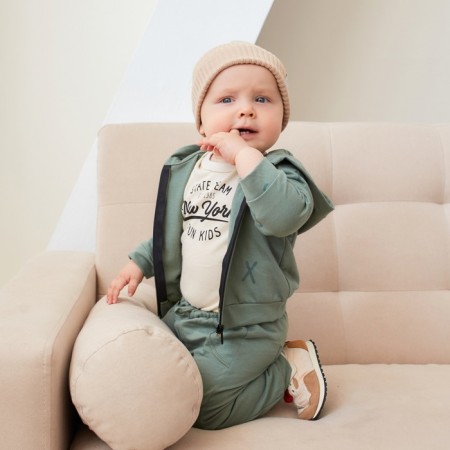 Set: Huds and pants crumb I am "NY", height 80-86 cm, khaki color-1
