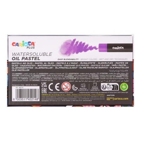Oil pastel 12 colors, carioca plus, bright opaque colors, watercolor effect, cardboard packaging-8