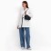 Female bag with pockets of leatherette, graphite color