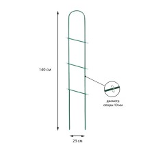 Shpalera, 140 × 23 × 1 cm, metal, green, 