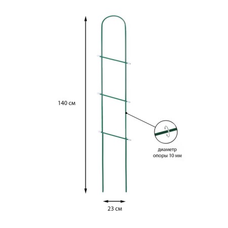 Shpalera, 140 × 23 × 1 cm, metal, green, "staircase", mix