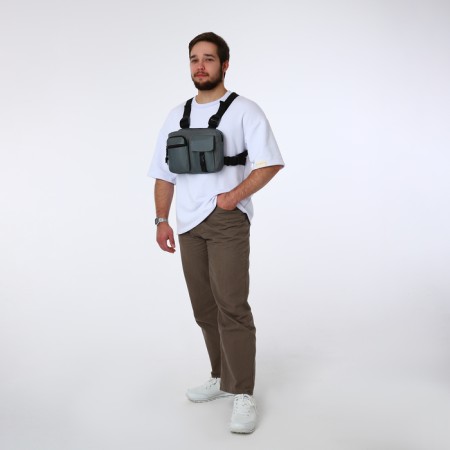 Babberry bag on lightning, 2 external pockets, color gray color-8