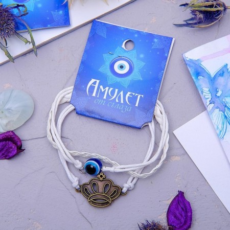 Bracelet-co-wrapping “Talisman protection” crown, blue-white color with black gold, l = 16 cm-1