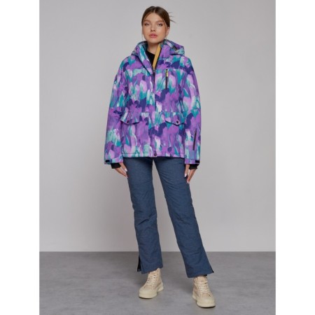 Ski jacket female winter, size 46, purple color-8