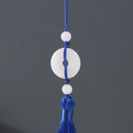 Textile suspension, plastic "Jade pendant" blue 1x2.5x12.5 cm-1
