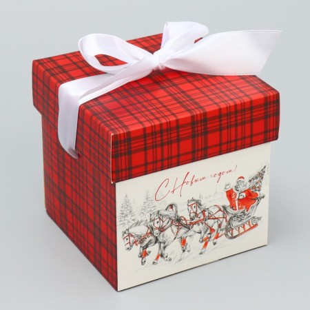 Folding box "Troika", 10 x 10x 10 cm, new year-1