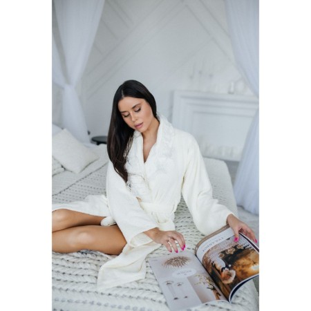 Frequency bathrobe, size 52, champagne color-10