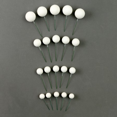 Set for decoration "beads", set 20 pcs, white color-2