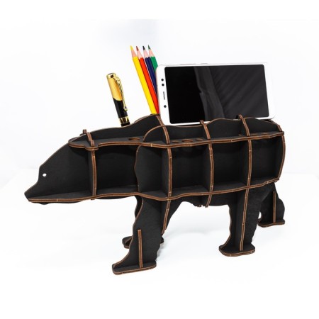 The prefabricated model, the desktop organizer "Bear", black, Ewa Design-1