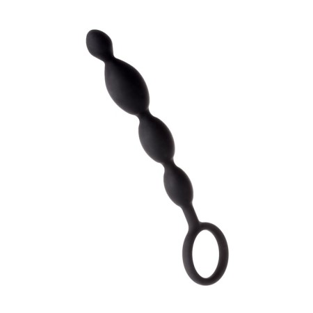 Anal chain Toyfa A-Toys S, silicone, black color, 19.5cm-1