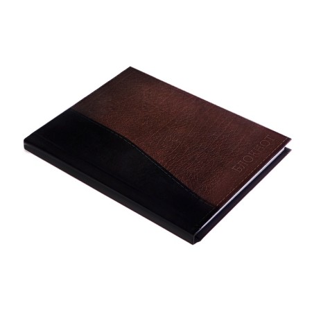 Notepad A6, 80 sheets in the cage "Leather", solid cover, glossy lamination, offset block-2