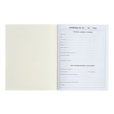 Universal diary for grades 1-11, "blue delicate plain", soft cover, 40 sheets-7