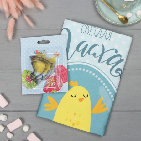 Set "Chickens" towel 40x73cm, sarzha 190g/m2, cookies for cookies