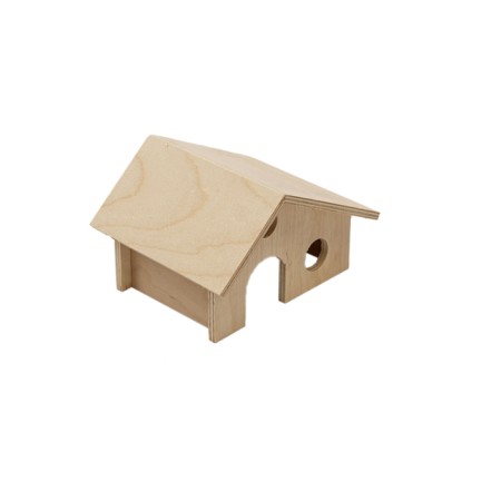 House for rodents gable, 17 x 13 x 9.5 cm, plywood