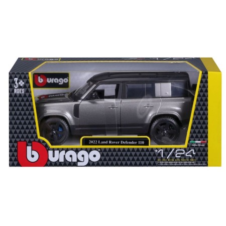 BBURAGO LAND Rover Defender 110 2022, Die-Cast, 1:24, Gray color-6