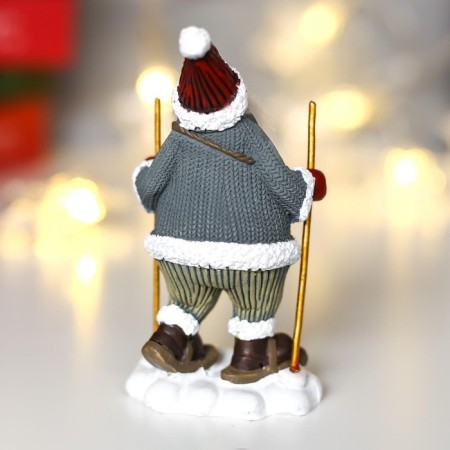 Polystone souvenir "Santa Claus with a long beard, skiing" 10.5x5x4x4 cm-3