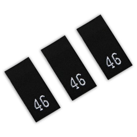 Textile strip “46”, 4.6 x 1.1 cm, black color-1