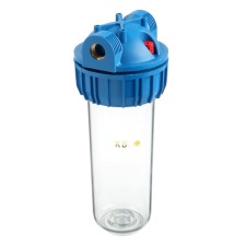 Корпус для фильтра AquaKratos АКv-130, 1/2", для холодной воды, ключ, с гайкой, прозрачный