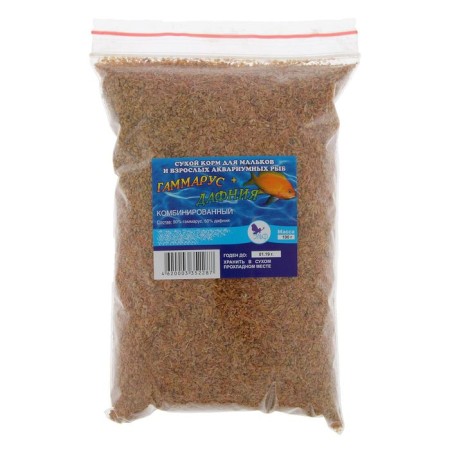 Fish food "Combined" daphnia/gammarus chopped, package, 100 g