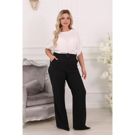 Female trousers, size 46, black color-2