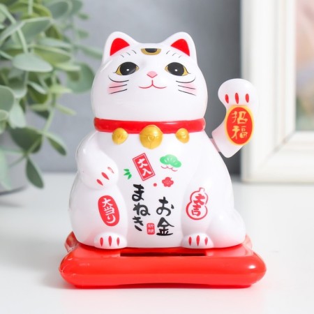 The pendulum plastic from the sun. batteries "Cat Mani-Neko, a collar with bells" White 9.5x10x9.5 cm 735357