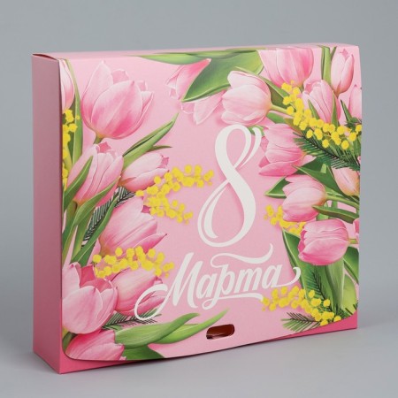 Gift folding box, packaging, “from March 8”, 20 x 18 x 5 cm-2