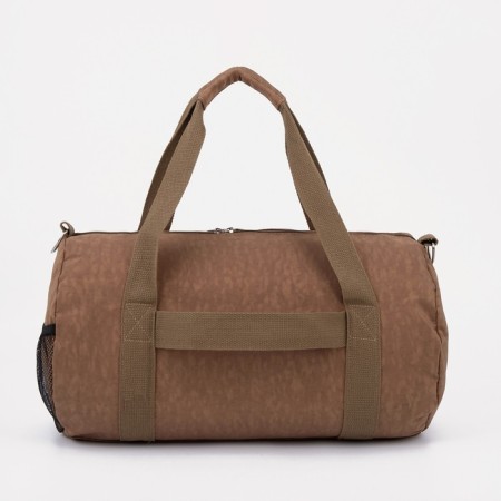 Sports bag with lightning, external pocket, suitcase holder, beige color-1