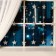 Garland "fringe" 2.4 × 0.9 m with nozzles "stars", IP20, transparent thread, 186 LED, white glow, 8 modes, 220 V