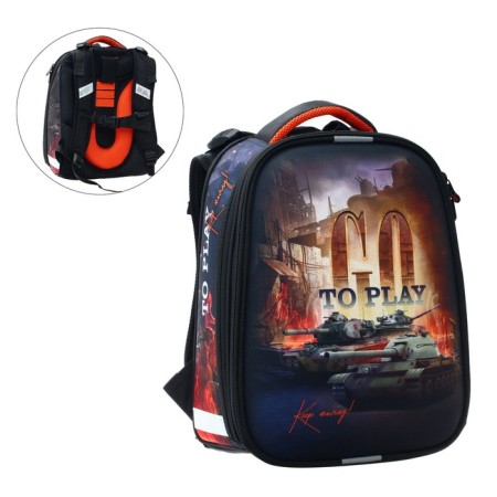 School backpack 38 x 30 x 16 cm, ergonomic back, stavia "tank", multicolor-2