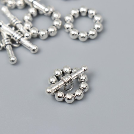 Decor Metal for the creativity of locks "Balls Ring" silver 2666M025 1.6x1.6 cm