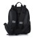 A backpack with a zipper, black color