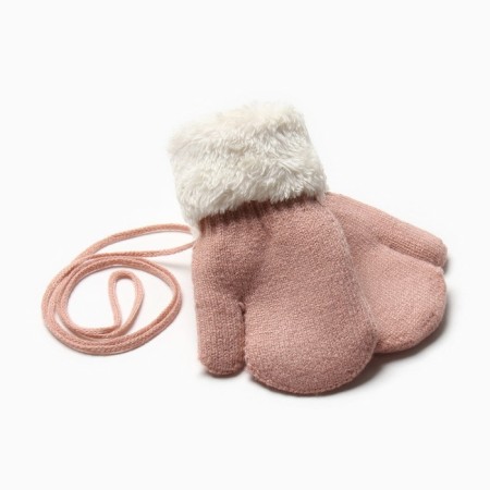 Baby mittens for claim Minaku with a lapel of 15 cm pink-1