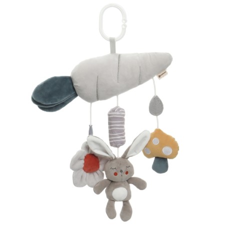 Suspension - Bonnie Bunny rattle, squeaks, rustling, on a crib, stroller, crumb me-9