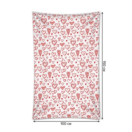 Decorative panel with photo printing "different hearts", vertical, size 100x150 cm-1