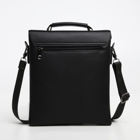Male bag on the Textura valve, external pocket, black color-1