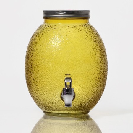 Dispenter for drinks Glass "Fresh", 4 l, 21 × 16 × 24 cm, yellow color-1