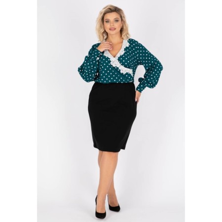 Women's dress, size 52, turquoise color, black-2