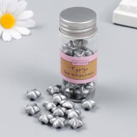 Surgut in granules in a jar of "stars" silver mother 16 g 7x3x3 cm
