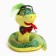 Soft toy "Snake", in dark glasses, 15 cm, green color