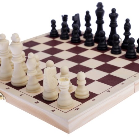 Chess "Levy" + set of checkers as a gift, checkers D-2.6 cm, king H-7.5 cm, pawn H-3.5 cm-2