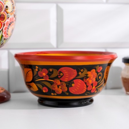 Berry salad bowl, medium, Khokhloma-3