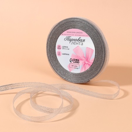 Brocade tape, 6 mm, 23 ± 1 m, silver color-1