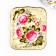 Zhostovsky tray "pink flowers", white, with copyright painting, 30x23 cm